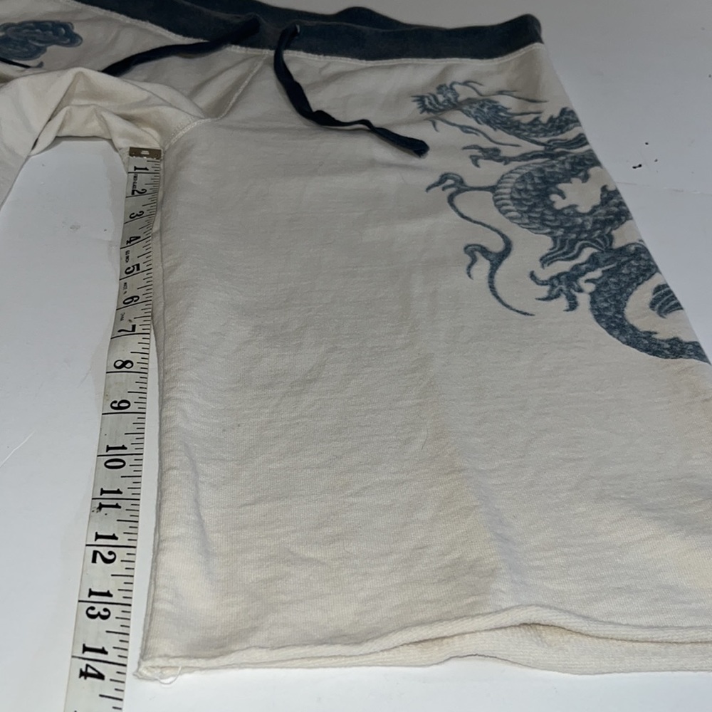 🐉🐲Lucky Brand vintage sweatpants Asian dragon 🐲Bermuda style short - Picture 6 of 11